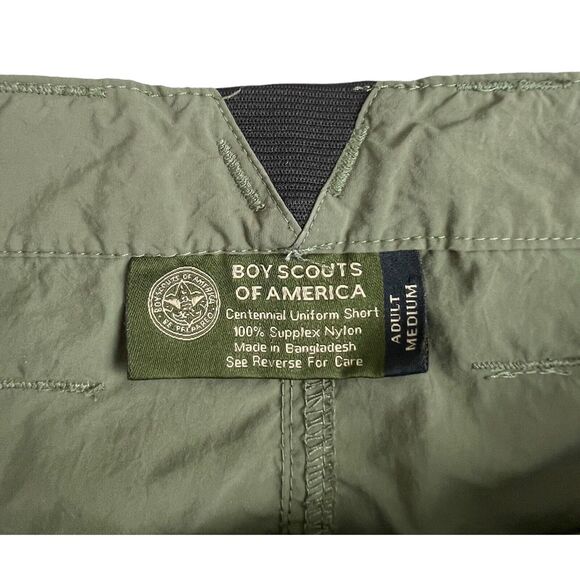 Boy Scouts Of America Mens Green Nylon11" Inseam Cargo Shorts Medium Flaw - Picture 7 of 8